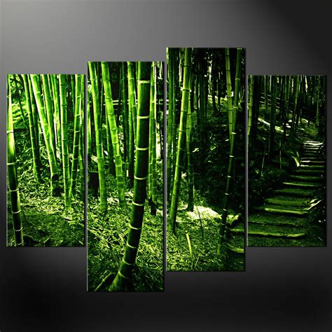 Canvas Print Art | GREEN BAMBOO TREES SPLIT CANVAS WALL ART PICTURES PRINTS LARGER SIZES AVAILABLE