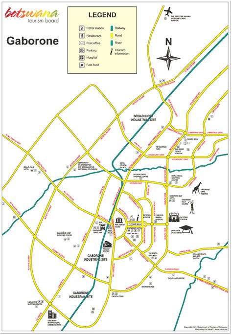 Detailed map of Gaborone City. Gaborone City detailed map | Vidiani.com | Maps of all countries ...