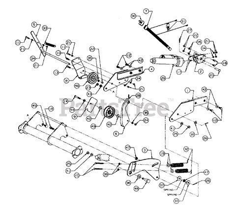 Cub Cadet 304 (190-304-100) - Cub Cadet 28" Rear Tiller Tiller Mounting & Lift Parts Lookup with ...