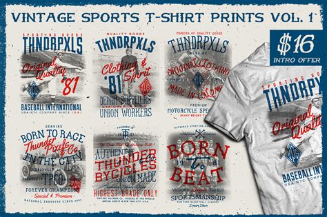 Vintage Sports T-Shirt Prints Vol. 1 ~ Objects on Creative Market