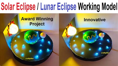 solar eclipse - lunar eclipse - earth rotation working model science project - craftpiller - YouTube