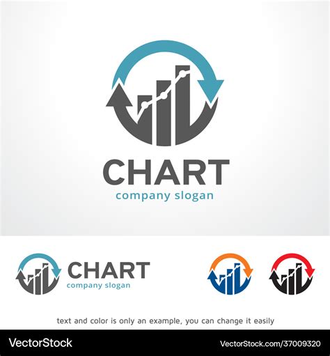 Chart logo template design Royalty Free Vector Image