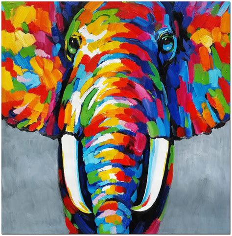 African Elephant - Signed Hand Painted Abstract Wildlife Oil Painting | Gens board | Pinterest ...