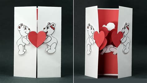 Handmade Valentine DIY Card- Kissing Couple Pop Up Card