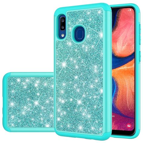 Galaxy A20 Cases Covers, Allytech Glitter Heavy Duty Shockproof ...