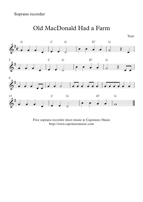 Free Printable Recorder Sheet Music For Beginners - Free Printable