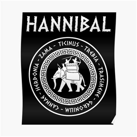 "Hannibal Barca 2nd Punic War Battles War Elephant Symbol" Poster for Sale by WarlordApparel ...