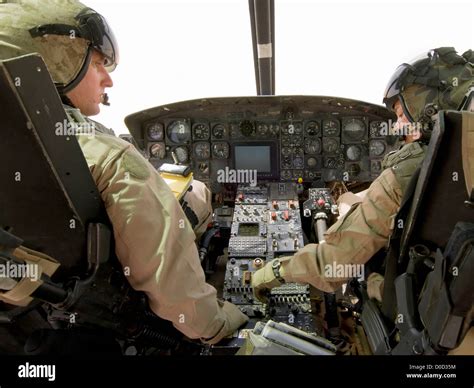 Pilot Co Pilot US Marine Corps UH-1N Iroquois Prepare Launch Helicopter ...