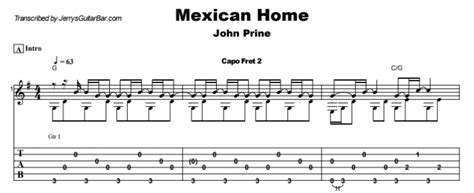 John Prine - Mexican Home Guitar Lesson, Tab & Chords - JGB