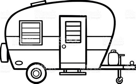 Image result for camper line art | Camper clipart, Clipart black and white, Camper art