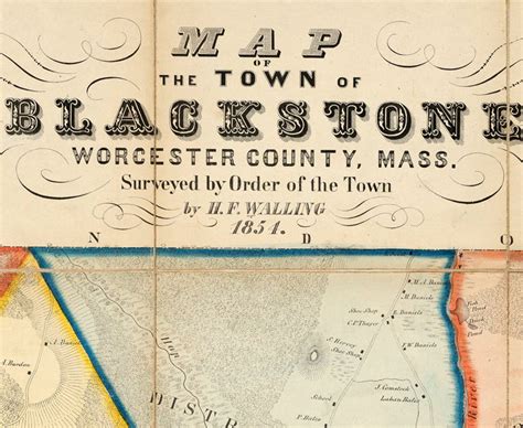 Old Map of Blackstone Massachusetts 1854 Vintage Map Wall Map Print - VINTAGE MAPS AND PRINTS