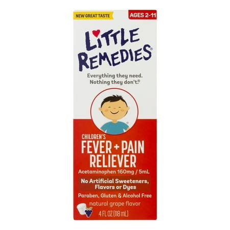 Little Remedies Children's Fever + Pain Reliever, 4.0 FL OZ - Walmart.com