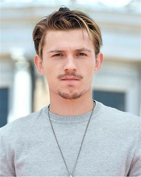 Tom Holland | Mens facial hair styles, Mens hairstyles with beard, Long hair styles men