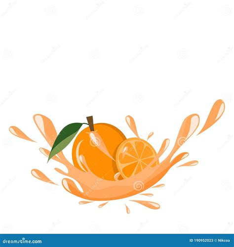 Orange Juice Splash Vector Icon Stock Vector - Illustration of drop, graphic: 190952023