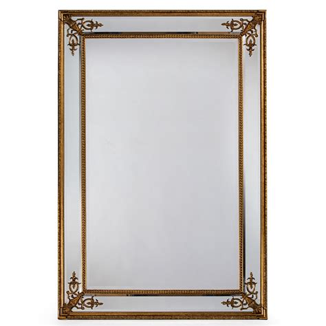 Large Gold Antique French Style Framed Mirror | Gold Antique Mirror|