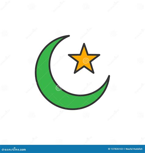 Islam Symbol. Crescent Moon and Star Stock Illustration - Illustration ...