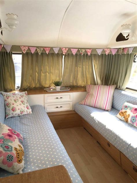 Caravan Bedding Ideas | Vintage caravan interiors, Caravan upholstery, Caravan interior makeover