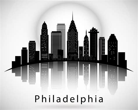 Philadelphia Silhouette, Pennsylvania United States of America States. City Skyline Stock Vector ...