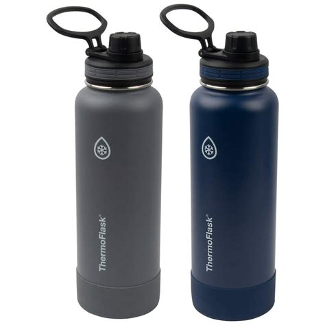 Thermoflask Double Wall Vacuum Insulated Stainless Steel Water Bottle 2-Pack, Midnight/Stone ...