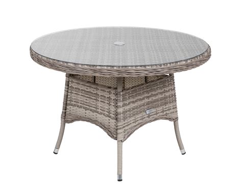 Small Round Rattan Garden Dining Table in Grey - Rattan Garden Furniture | Patio Furniture ...