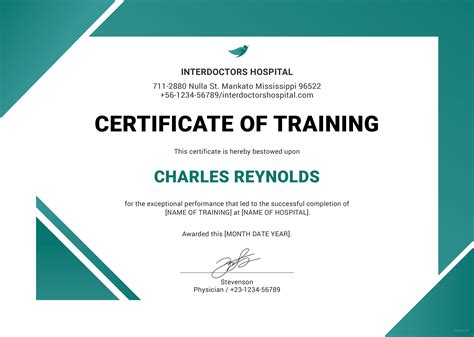 Hospital Training Certificate Template - Download in Word, Google Docs, Illustrator, PSD, Apple ...