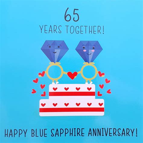 65th Wedding Anniversary Card - Blue Sapphire Anniversary: Amazon.co.uk: Office Products