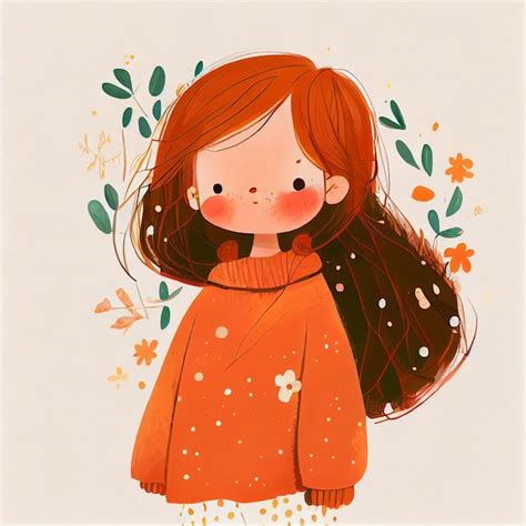 Premium Photo | Children's books illustration cute girl children illustration room wall prints ...