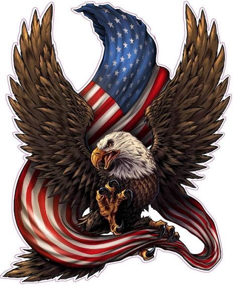 The American Bald Eagle American Flag Decal | Nostalgia Decals ...