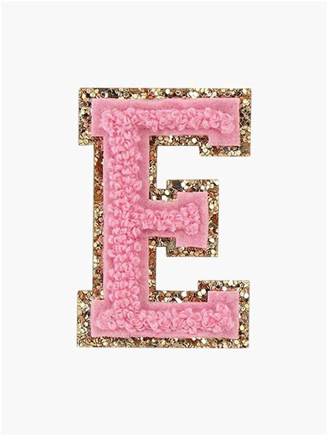 Preppy Pink Varsity Letter E Sticker