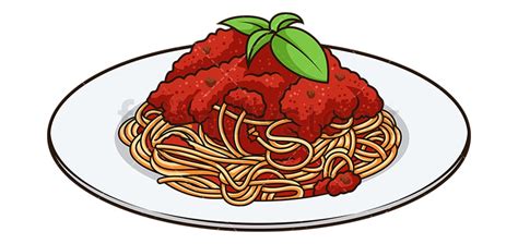 Plate Of Spaghetti Pasta Cartoon Vector Clipart - FriendlyStock