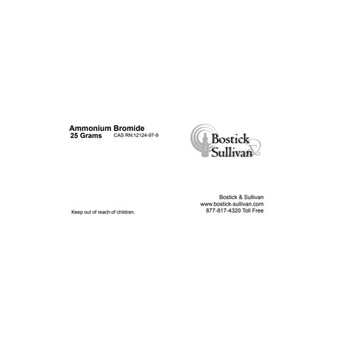 Ammonium Bromide - Bostick & Sullivan