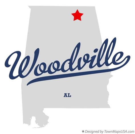 Map of Woodville, AL, Alabama