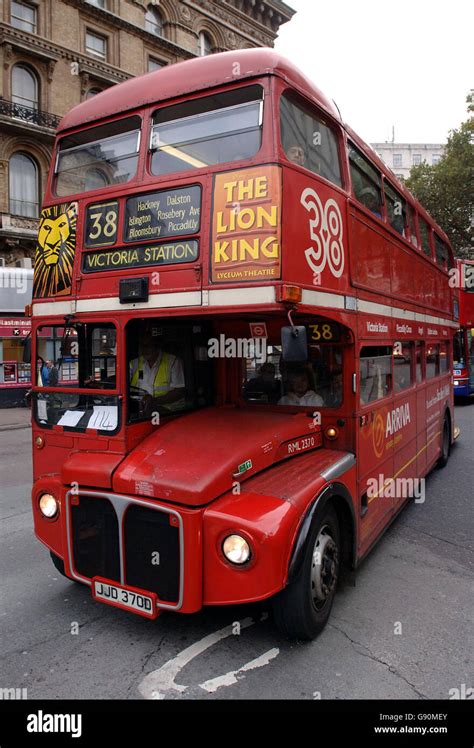 A number 38 Routemaster double decker bus pulls into Victoria bus ...