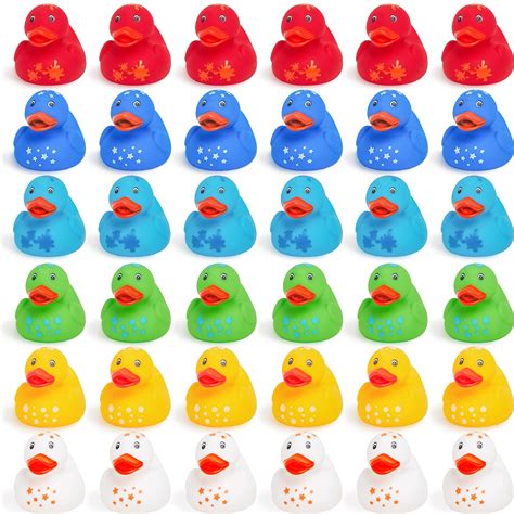 XY-WQ Mini Rubber Ducks, 2 Inch Colorful Small Duckies, Floater Duck ...