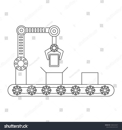 Conveyor Assembly Line Flat Style Automatic Stock Vector (Royalty Free ...