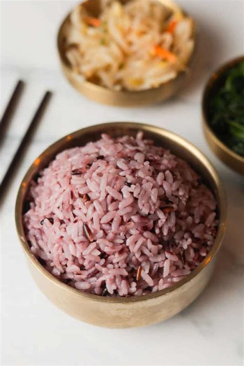 Korean Purple Rice (Rice Cooker and Stovetop Method) - A Peachy Plate