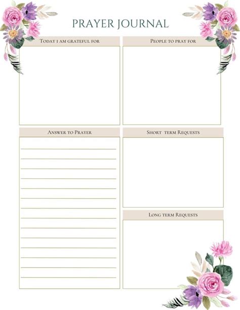 Prayer Journal Templates