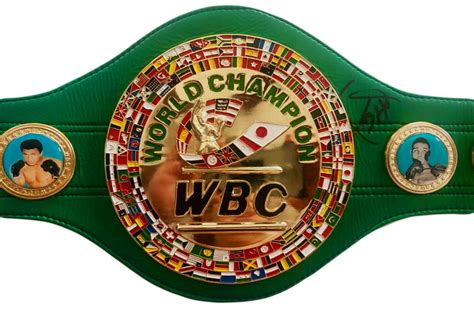 Heavyweight Champion Larry Holmes Autographed WBC Championship Full Si – iconsofboxing.com