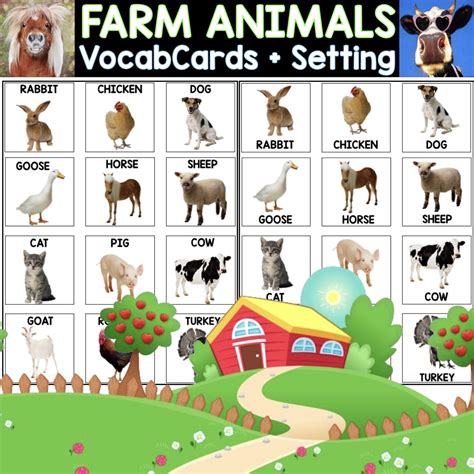 Farm Animals Flashcards for Autism