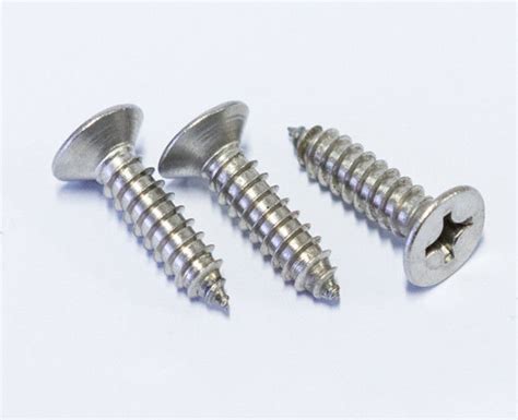 #10 X 1 1/2 " Self Tapping Flat Head Metal Screws Type A 316 Stainless ...