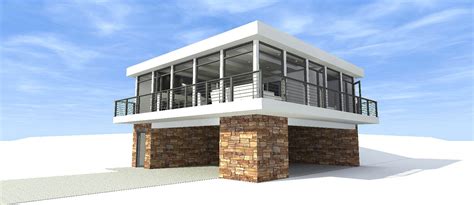 Concrete Block/ ICF Design,Modern,House Plans - Home Design 116-1082