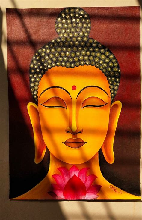 Peaceful Zen Buddha Painting ,original Canvas Acrylic Painting ,home ...