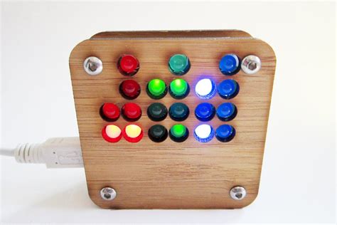 RGB Binary Clock KIT in Bamboo Case USB Powered from applemountain on Tindie