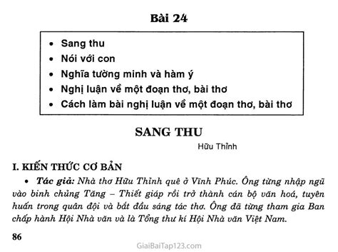 Soạn Văn 9: Sang thu