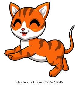 Cute Orange Tabby Cat Cartoon Stock Vector (Royalty Free) 2235418045 ...