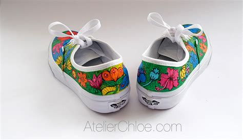 Floral Custom Vans Shoes Colorful Flowers Sneakers Hand - Etsy