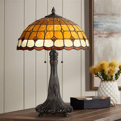 Merriweather Tiffany-Style Table Lamp with Pull Chain Switch - #63K01 | Lamps Plus