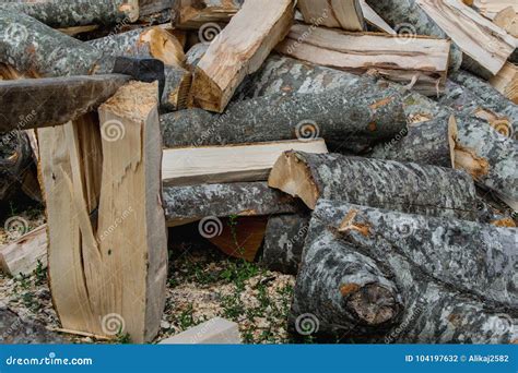 Split the Wood with the Axe Stock Photo - Image of background, steel ...