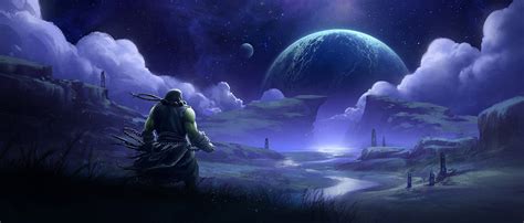 Download WoW Thrall Looking At Horizon Wallpaper | Wallpapers.com