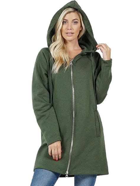 Made by Olivia - Made by Olivia Women's Hoodie Oversized Zip Up Long ...